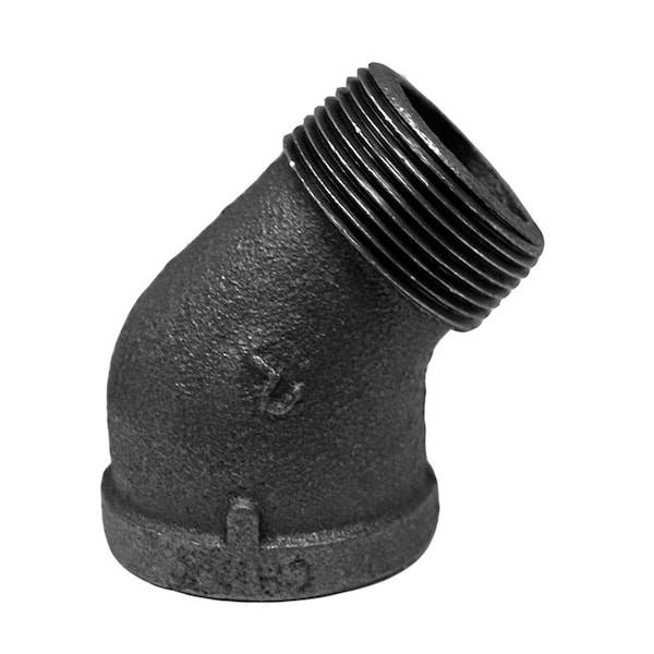 2in. Black Iron 45Deg. Street Elbow, Banded